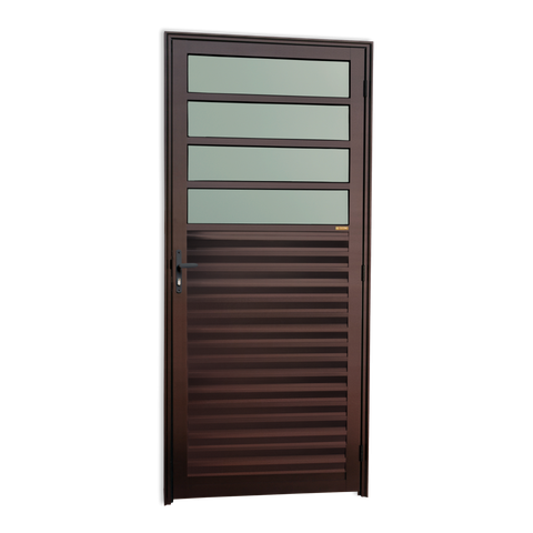 Porta de Cozinha Alumínio 86 Esq V.Boreal Marrom Corten Brimak