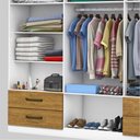 Ver imagem 5 de Guarda Roupa Casal 6 Portas 4Gavetas e Espelho Freijó/Branco