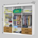 Ver imagem 2 de Guarda Roupa Casal 6 Portas 4Gavetas e Espelho Freijó/Branco