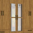 Ver imagem 4 de Guarda Roupa Casal 6 Portas 4Gavetas e Espelho Freijó/Branco