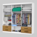 Ver imagem 7 de Guarda Roupa Casal 6 Portas 4Gavetas e Espelho Freijó/Branco