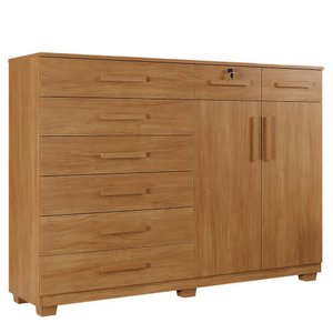 Cômoda New Triunfo 8 Gavetas 2 Portas 2 Prateleiras com Sapateira - Benetil