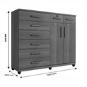 Ver imagem 4 de Cômoda New Triunfo 8 Gavetas 2 Portas 2 Prateleiras com Sapateira - Benetil