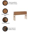 Ver imagem 3 de Aparador Elegance Lukaliam 2 Gavetas Madeira Maciça