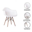 Ver imagem 2 de Conjunto 3 Cadeiras com Braços Louis Eames Branca Jantar Recepção Escritorio