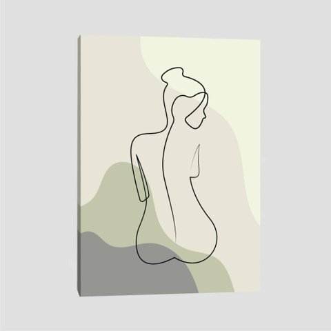 Quadro Silhueta Ii Tela No Chassi 63X42Cm