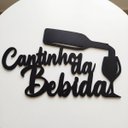 Ver imagem 2 de Placa Decorativa Cantinho da Bebida Letreiro Cozinha Cafeteria Decoração Parede MDF Preto 3mm