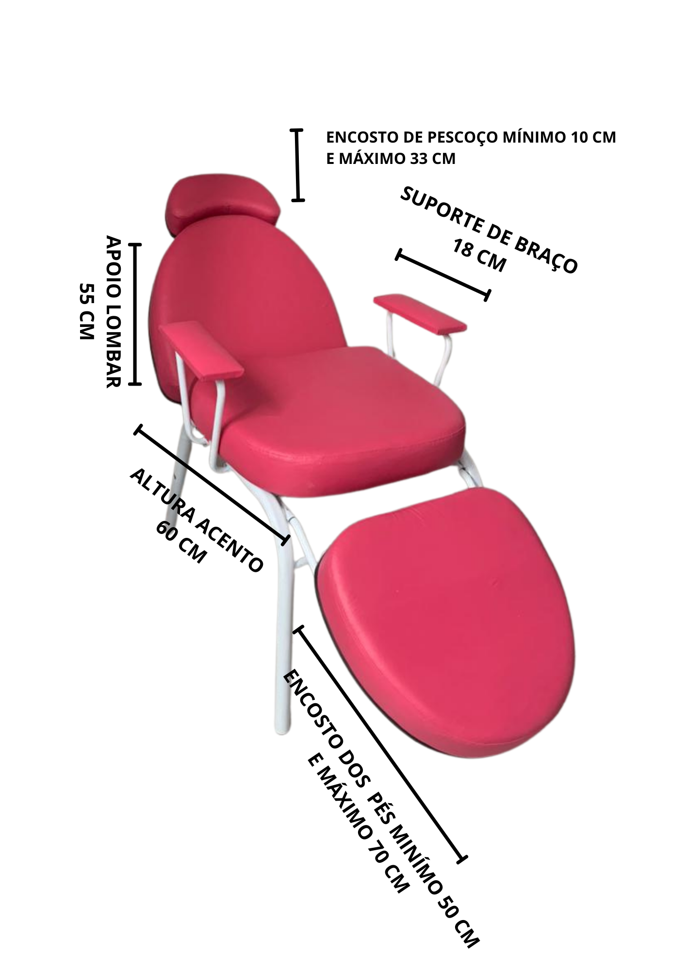 Cadeira Rosa Reclinada Maquiagem Tatuagem Sobrancelha - 2