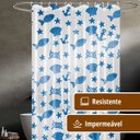 Ver imagem 3 de 1 Cortina Box Banheiro Antimofo Ganchos 180x180 Aquário