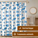 Ver imagem 2 de 1 Cortina Box Banheiro Antimofo Ganchos 180x180 Aquário