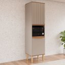 Ver imagem 1 de Paneleiro Cozinha 2 Portas Nicho Microondas Armário 100% MDF: Freijó/Cappuccino