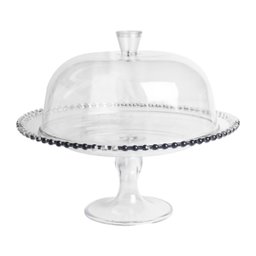 Boleira com Tampa em Acrílico Prato para Bolo Transparente - 1