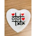 Ver imagem 2 de Prato Raso de Vidro em Coração com Estampa do Jogo da Velha