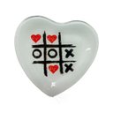 Ver imagem 1 de Prato Raso de Vidro em Coração com Estampa do Jogo da Velha