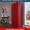 Ver imagem 7 de Armário Alto 2 Portas Pandin 90 Cm (largura) Inmetro Estrutura e Portas Aço Vermelho C/ Chave
