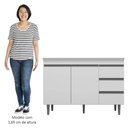 Ver imagem 6 de Balcão de Cozinha com Pia Inox 100cm 3 Gavetas Andréia Branco - AJL Móveis