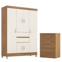Ver imagem 1 de Conjunto Quarto Guarda Roupa e Comoda Pescara Amendola Off-White
