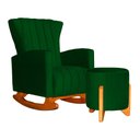 Ver imagem 1 de Poltrona Balanço C/ Puff Melinda Suede Verde - Lm Decor