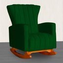 Ver imagem 2 de Poltrona Balanço C/ Puff Melinda Suede Verde - Lm Decor