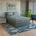 Ver imagem 3 de Cama Box Baú Viúva Cinza + Colchão Paris Molas Ensacadas Suede Cinza/cinza
