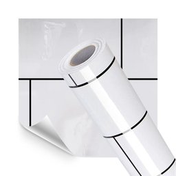 Papel de Parede Adesivo Cozinha Alta Temperatura Azulejo Metro White - 1