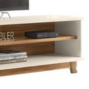 Ver imagem 4 de Rack Bancada Arcade Ripado 2.1 para TV até 75” Cinamomo Mel/Off White - PR Móveis