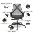 Ver imagem 6 de Cadeira de Escritório Presidente Giratória Executiva Ergonômica Kron P03 Crepe Preto - Lyam Decor