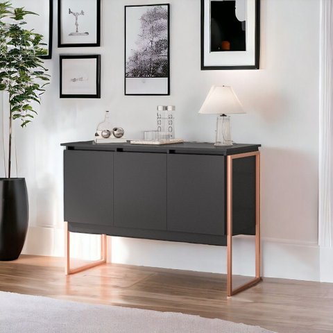 Buffet 3 Portas Industrial Italia - Preto Cobre