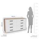 Ver imagem 2 de Cômoda Valência 8 Gavetas Freijó Branco Politorno Móveis