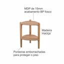 Ver imagem 5 de Mesa Lateral Orgânica Pé Madeira Complementos