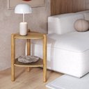 Ver imagem 1 de Mesa Lateral Orgânica Pé Madeira Complementos