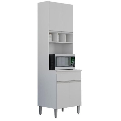 Paneleiro Microondas 202x61cm Andreia Branco Reajl Moveis