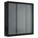 Ver imagem 1 de Guarda-roupa Casal Mônaco 3 Portas Preto/Cinza Preto/Cinza