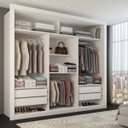 Ver imagem 2 de Guarda-roupa Casal Luiza 3 Portas de Correr 4 Gavetas Espelhado - Panorama Móveis
