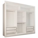 Ver imagem 4 de Guarda-roupa Casal Luiza 3 Portas de Correr 4 Gavetas Espelhado - Panorama Móveis