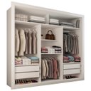 Ver imagem 5 de Guarda-roupa Casal Luiza 3 Portas de Correr 4 Gavetas Espelhado - Panorama Móveis