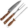 Kit Conjunto de Facas Para Churrasco Madeira e Inox Talberg® 3 Peças - 1