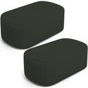 Ver imagem 1 de Kit 02 Puffs Decorativos Orgânicos para Living Quarto 100cm Doha W01 Linho Verde Musgo - Lyam Decor
