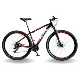 BICICLETA 29 PUMABIKELINCE 24V STEEZ, FREIO MEC, SUSP 80MM, PRETO BRANCO E VERMELHO, 19 - 1