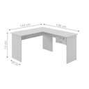 Ver imagem 2 de Mesa em L com Gaveta Mantel Branco