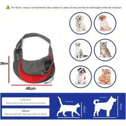 Bolsa Canguru Gato Cachorro Pet Cao Mochila Animal de Estimaçao Carregador Pequeno Porte Ombro Costa - 2