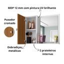 Ver imagem 4 de Espelheira Genova Armário 2 Prateleiras P/ Banheiro Clean:ripado