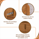 Ver mais imagens de Aparador Buffet para Sala de Jantar e Estar Lizz 2 Gavetas e Pés Madeira Maciça Casa D