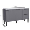 Balcão Gabinete Armário para Pia Cozinha Verona 1,44 M Cinza - 6