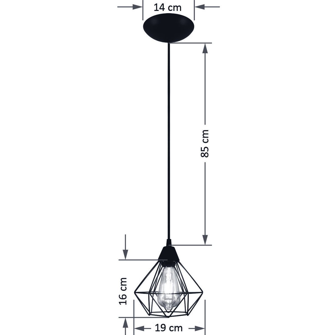 Pendente Aramado Diamante Medio Branco Todos Ambientes - 2