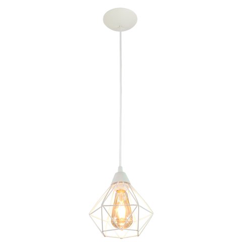 Pendente Aramado Diamante Medio Branco Todos Ambientes