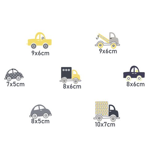 Adesivo de Parede Carrinhos Modernos Adesivos Primeiro Quarto carros modernos para quartos de menino