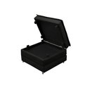 Ver imagem 2 de Puff Preto que Vira Cama Solteiro com Rodízios e Baú para Sala Quarto Visitas