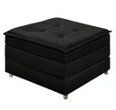 Ver imagem 1 de Puff Preto que Vira Cama Solteiro com Rodízios e Baú para Sala Quarto Visitas