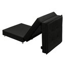 Ver imagem 5 de Puff Preto que Vira Cama Solteiro com Rodízios e Baú para Sala Quarto Visitas